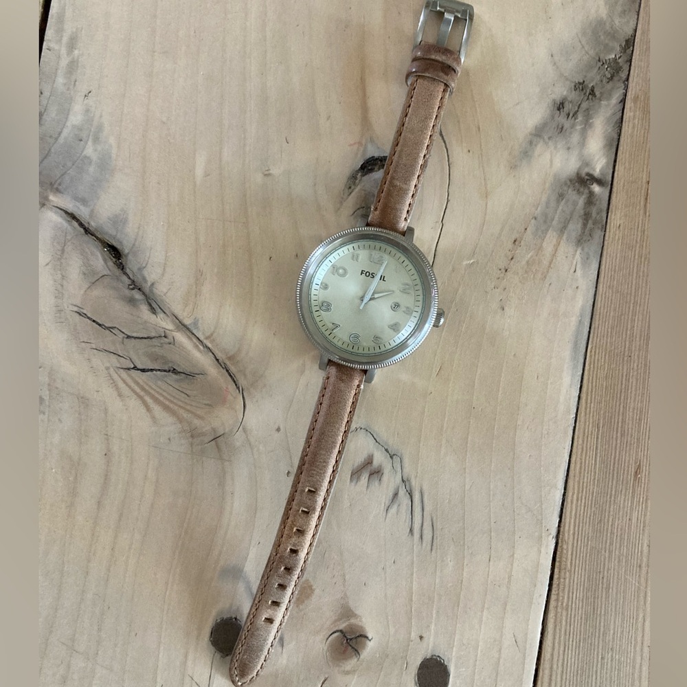 Fossil Bridgette Women’s Watch, leather & stainless steel